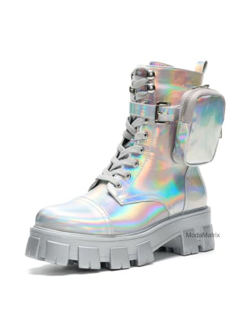 Combat Boots Platform Lace Up Chunky Ankle Booties Side Zip Lug Sole Buckle